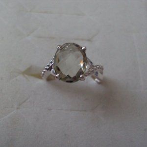 New green amethyst SS ring size 7 ETY143   FINAL MARKDOWN